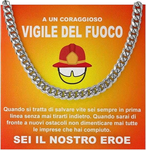 Collana da Uomo Argento - Vigile del Fuoco