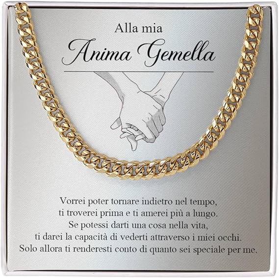 Collana da Uomo Oro - Alla mia Anima Gemella.