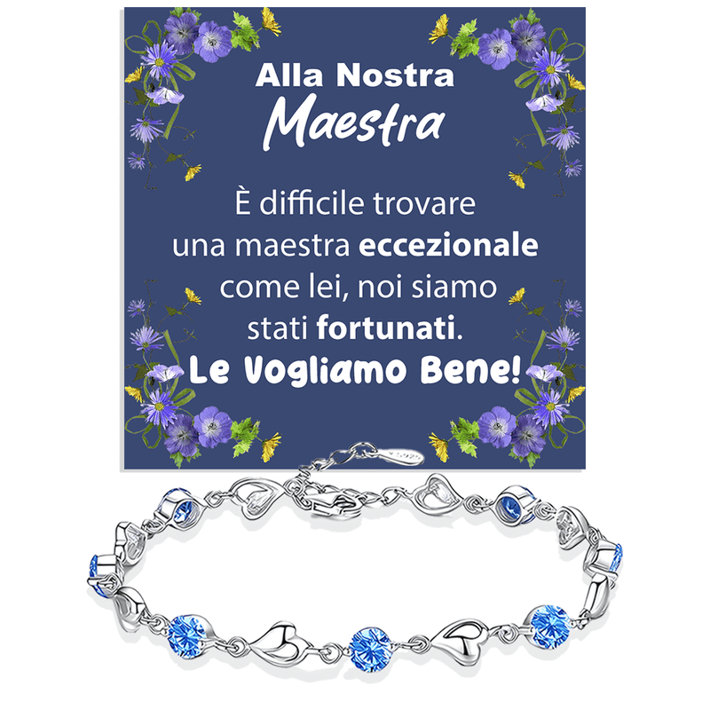 Bracciale Pietre Blu  Alla Nostra Maestra - Le Vogliamo Bene