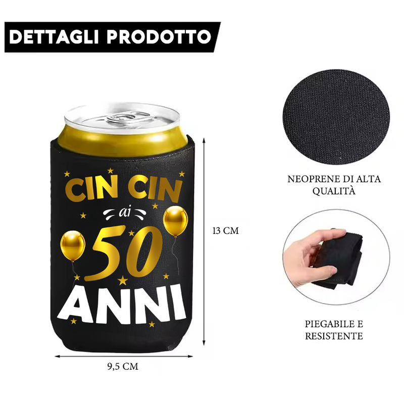 Raffredda Lattina Ecopelle Sintetica Nera - Buon 50 Compleanno
