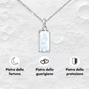 Collana Pietra di Luna Rettangolare in Argento Sterling 925 - A mia Sorella