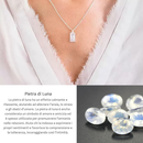 Collana Pietra di Luna Rettangolare in Argento Sterling 925 - Alla mia Mamma