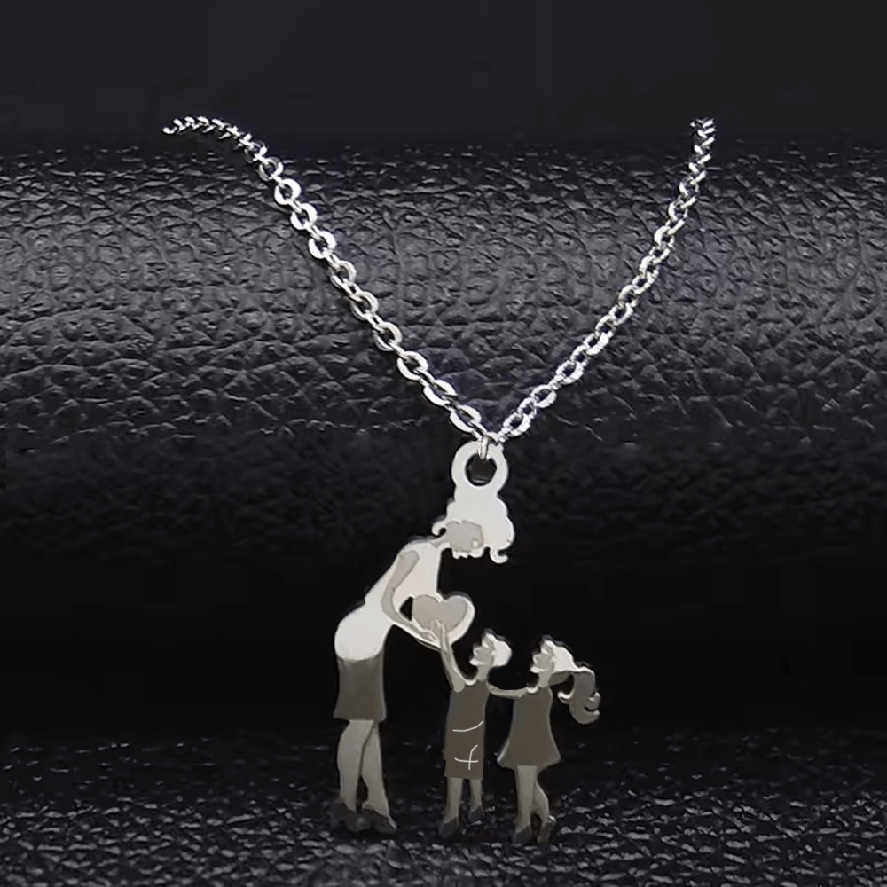 Xianshi Set Collana Mamma E Figlia In Acciaio Inossidabile – Medium, Senza Pietre