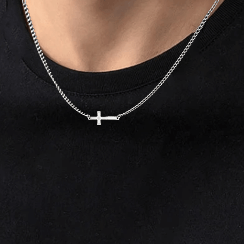 Collana Croce orizzontale - Al mio Ragazzo, dal tuo Amore.