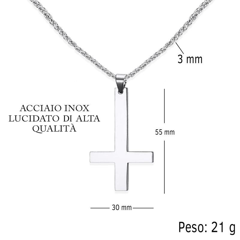 Collana Croce al Rovescio - Al mio Ragazzo, dal tuo Amore.