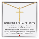 Collana Croce Oro - Amuleto della Felicità.