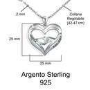 Collana da Donna in Argento Sterling 925 - Mamma, Ti voglio bene