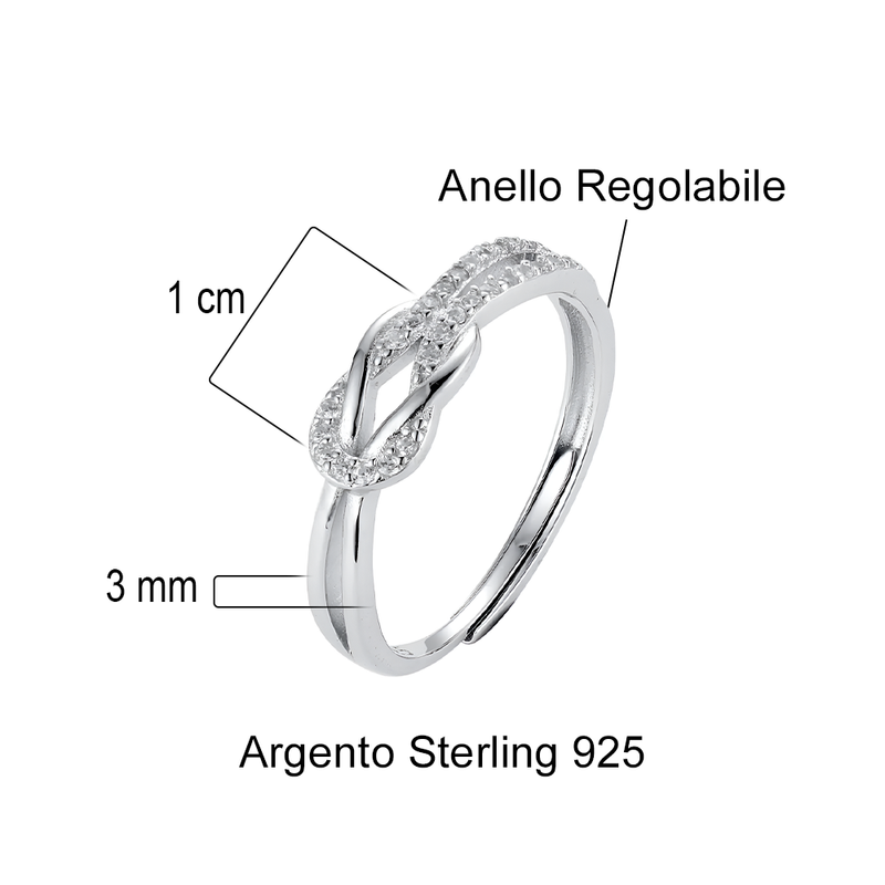 Anello Nodo da Donna in Argento Sterling 925