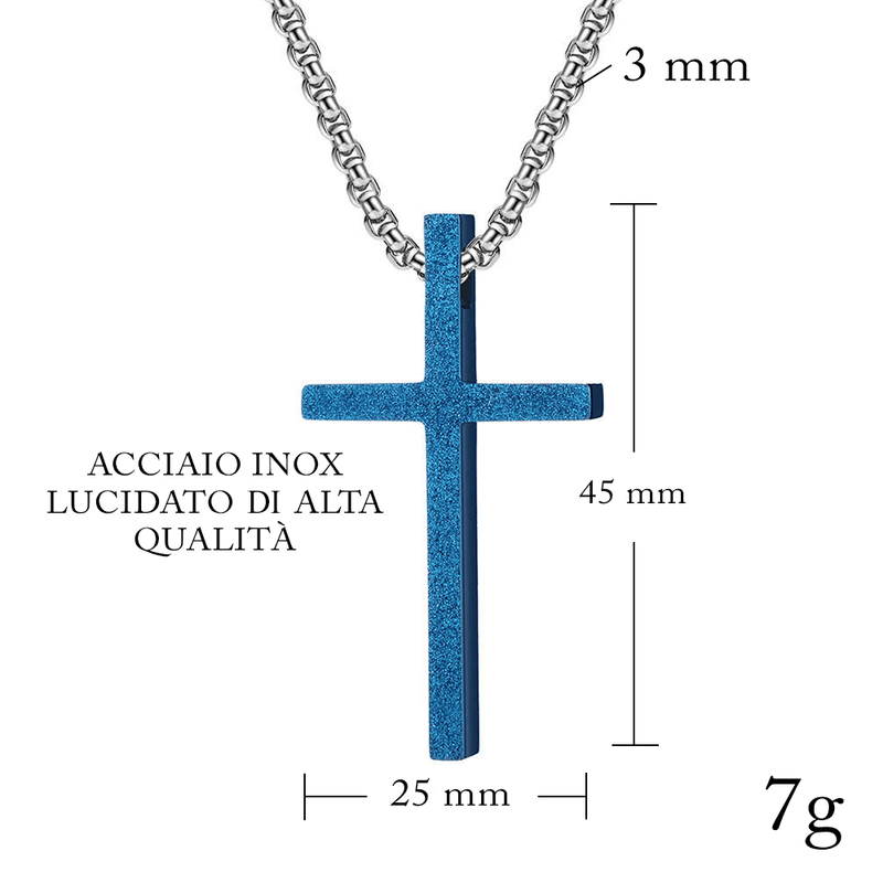 Collana Croce Blu - Fede.