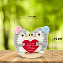 Peluche Crochet con Base in Legno  - Pinguini Inseparabili