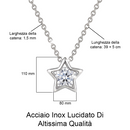 Collana da Donna Stella con finitura in oro bianco 14K