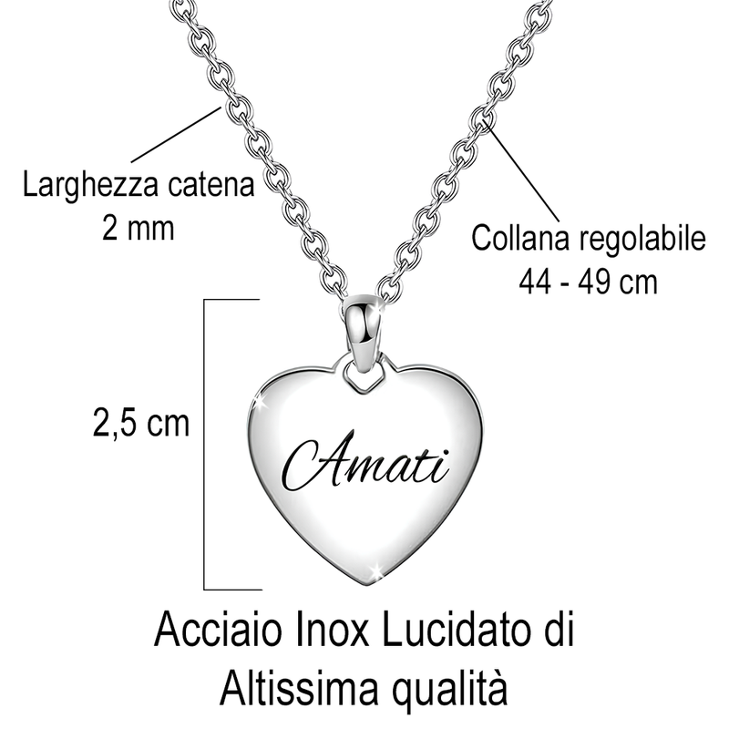 Collana da Donna con Incisione in Argento Sterling 925 - Amati