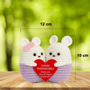 Peluche Crochet con Base in Legno - Topini Inseparabili