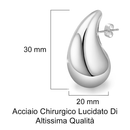 Orecchini a Goccia Donna in Acciaio chirurgico con Finitura in Oro Bianco 18k