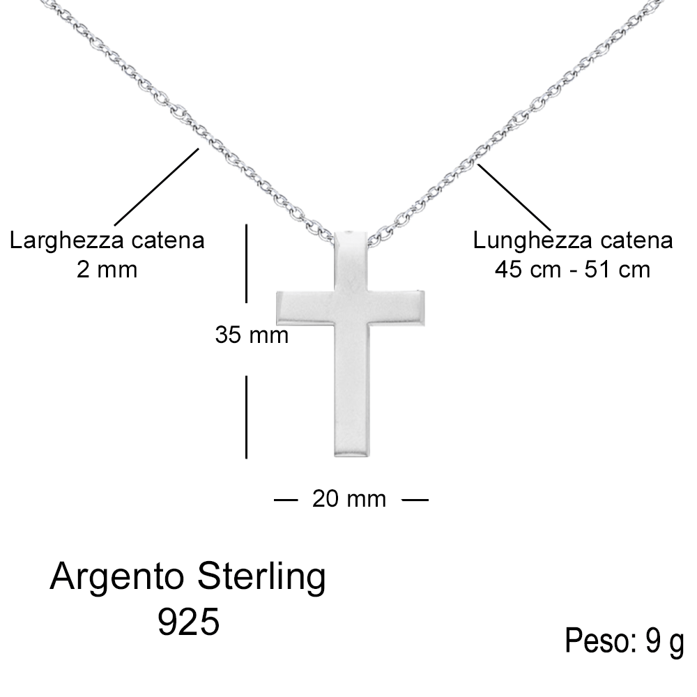 Collana Croce Di Caravaca Argento Collana Cruz De Caravaca In Argento Sterling 925 - Catena Figaro 20 Pollici Cruz De Caravaca 925