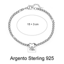 Bracciale Donna in Argento Sterling 925 - Con catena di cuori