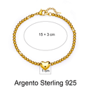 Bracciale Donna in Argento Sterling 925 - Con catena di cuori