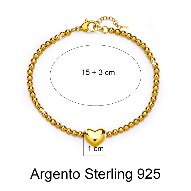 Bracciale Donna in Sterling 925 - Con catena di cuori