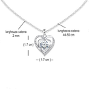 Collana Alla mia Madrina con Pietra di Zirconia Cubica Bianca