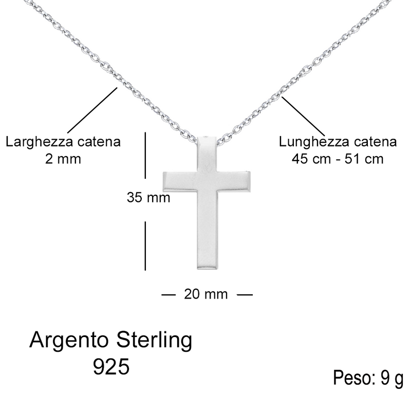 Collana Croce Argento sterling 925 - Al Papà