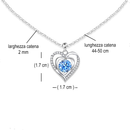 Collana Donna Cuore con Pietra Azzurra