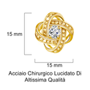 Orecchini Nodo con Pietra in Acciaio chirurgico - A mia Sorella