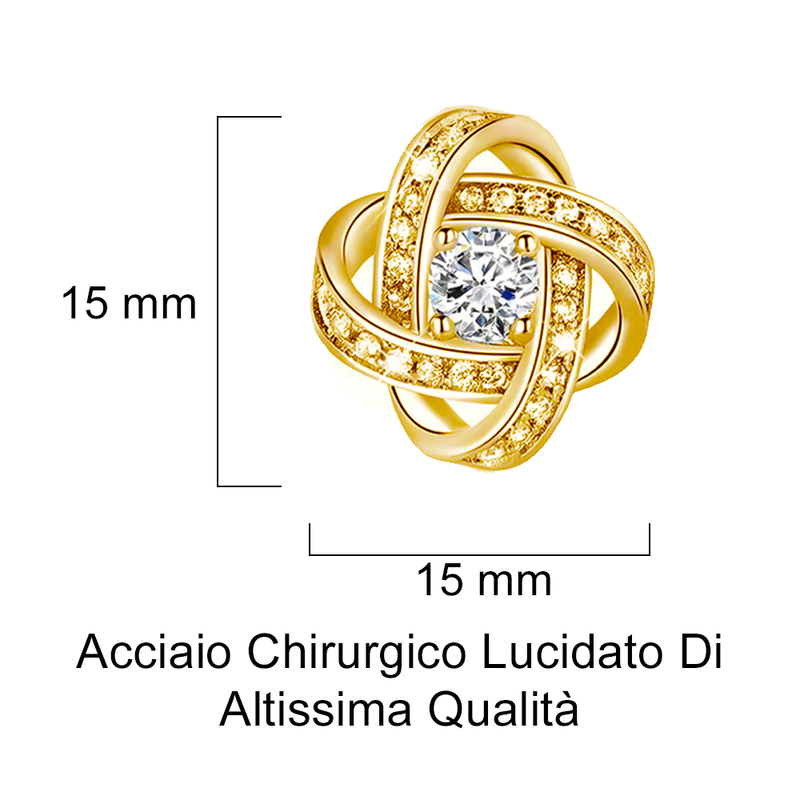 Orecchini Nodo con Pietra in Acciaio chirurgico - A mia Moglie