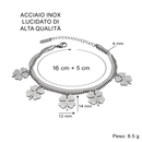 Bracciale Quadrifoglio A mia Mamma -  Ti voglio tanto bene.