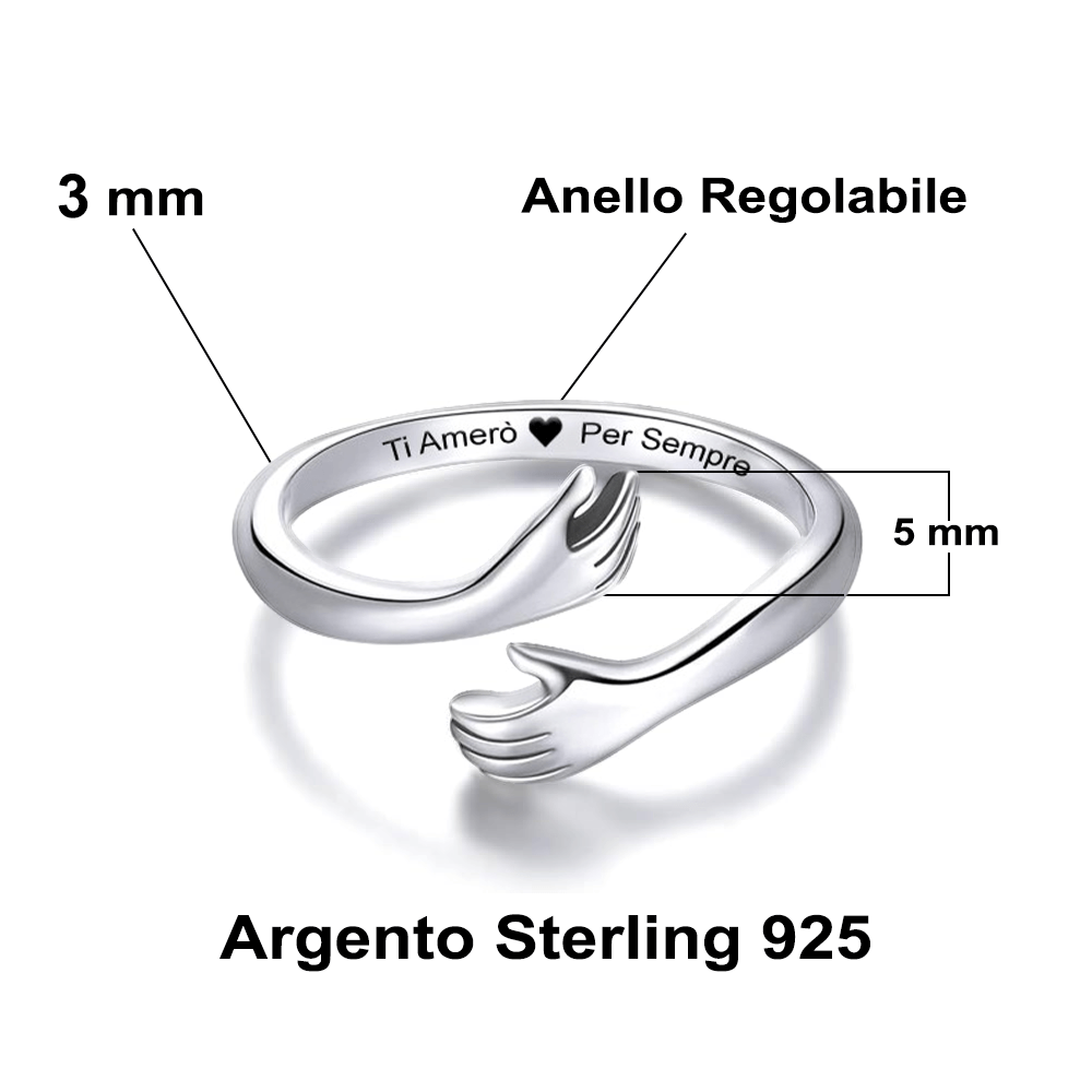 Anello A Fascia Eternity In Argento Sterling 925 Con Zirconi - Foto 3