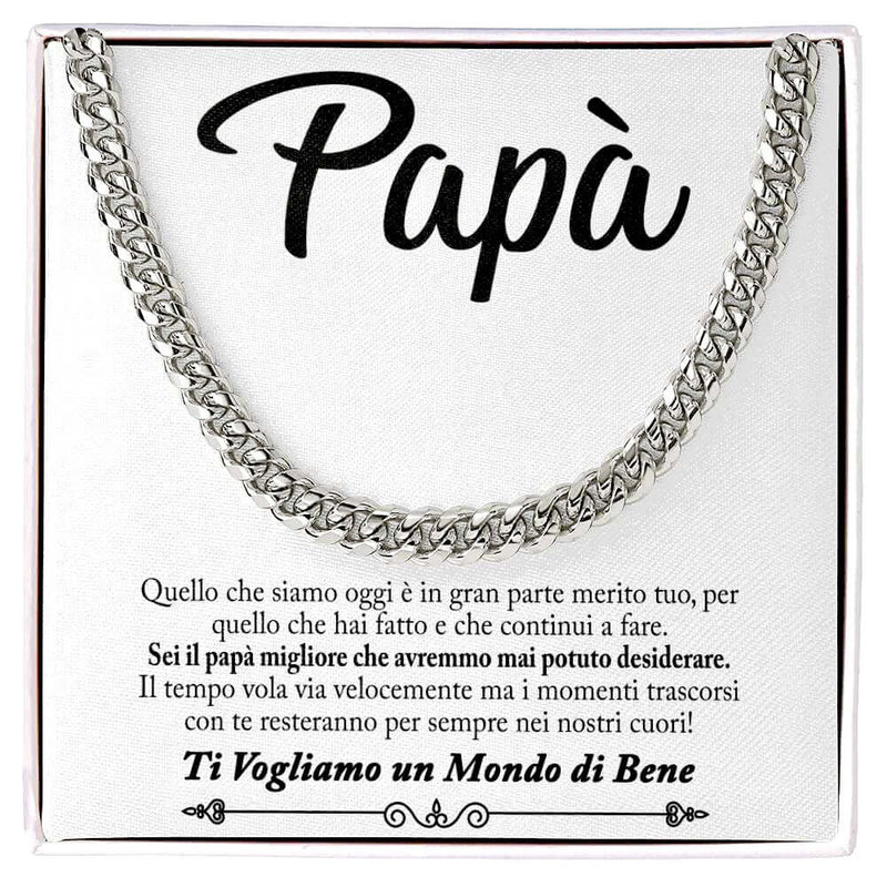 Collana da Uomo - Papà Ti Vogliamo un Mondo di Bene.