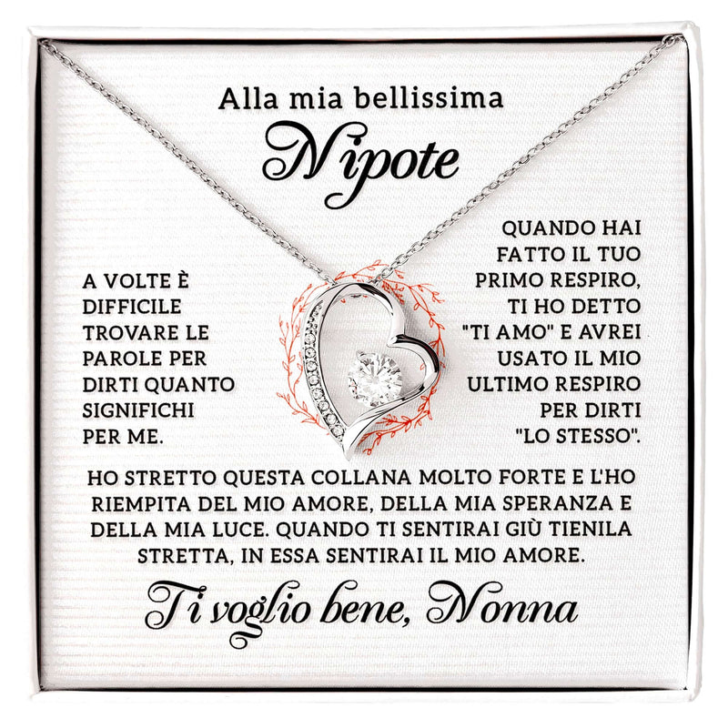 Collana Alla mia Bellissima Nipote - Ti voglio bene-