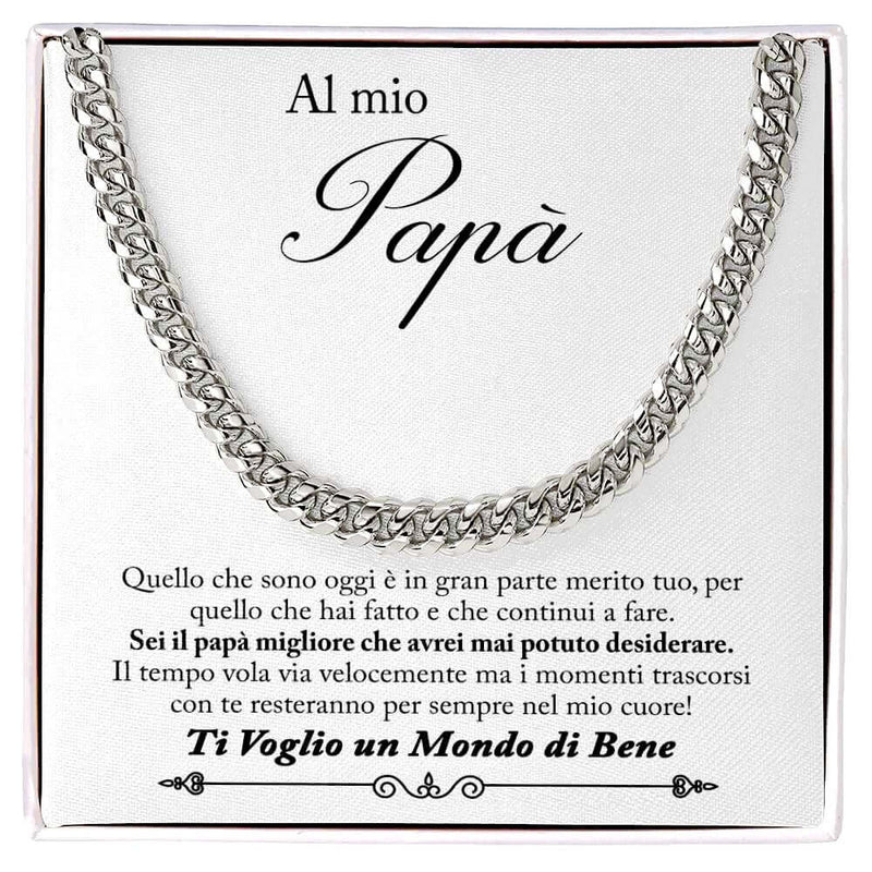 Collana da Uomo - Al Mio Papà Ti Voglio Un Mondo Di Bene.