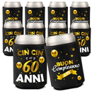 Raffredda Lattina Ecopelle Sintetica Nera  Confezione da 10 - Buon 60 Compleanno