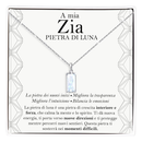 Collana Pietra di Luna Rettangolare in Argento Sterling 925 - A mia Zia