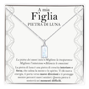 Collana Pietra di Luna Rettangolare in Argento Sterling 925 - A mia Figlia