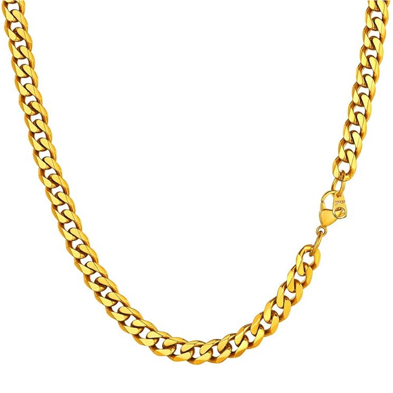 Collana da Uomo Oro - Acciaio Inox Lucidato di Alta Qualità.