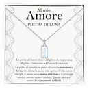 Collana Pietra di Luna Rettangolare in Argento Sterling 925 - Al mio Amore