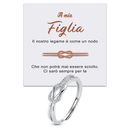 Anello Nodo da Donna in Argento Sterling 925 - A mia Figlia