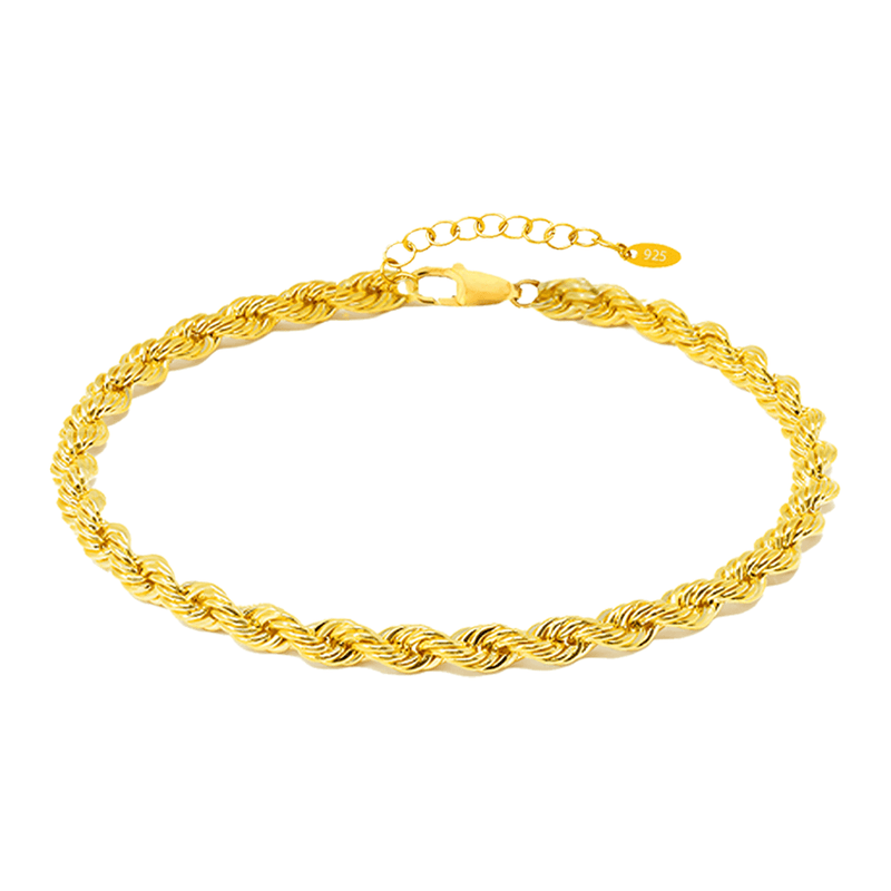 Bracciale Uomo - Corda Oro in Argento Sterling 925