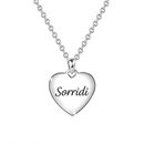 Collana da Donna con Incisione Sorridi in Acciaio Inox Lucidato