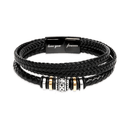 Bracciale Pelle Intrecciata Con "Love You Forever" inciso sulla chiusura