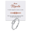 Anello Nodo da Donna in Argento Sterling 925 - A mia Nipote