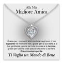 Collana Alla mia Migliore Amica con Pietra di Zirconia Cubica Bianca