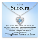 Collana A mia Suocera con Pietra di Zirconia Cubica Azzurra
