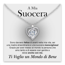 Collana A mia Suocera con Pietra di Zirconia Cubica Bianca