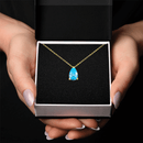 Collana con Pietra Acquamarina in Argento Sterling 925