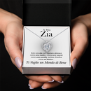 Collana A mia Zia con Pietra di Zirconia Cubica Bianca