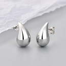 Orecchini a Goccia Donna in Acciaio chirurgico con Finitura in Oro Bianco 18k