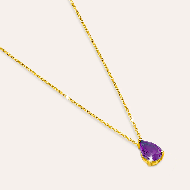 Collana con DEDICA in Argento Sterling 925 - Pietra Ametista