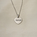 Collana da Donna con Incisione Sorridi in Acciaio Inox Lucidato